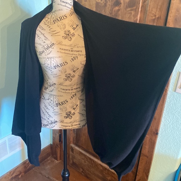 Black Drape Front Cardigan, Side Medium - Picture 3 of 4